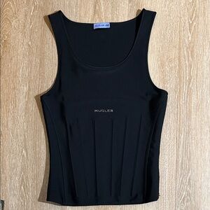 Mugler Mens Black Tank Top
